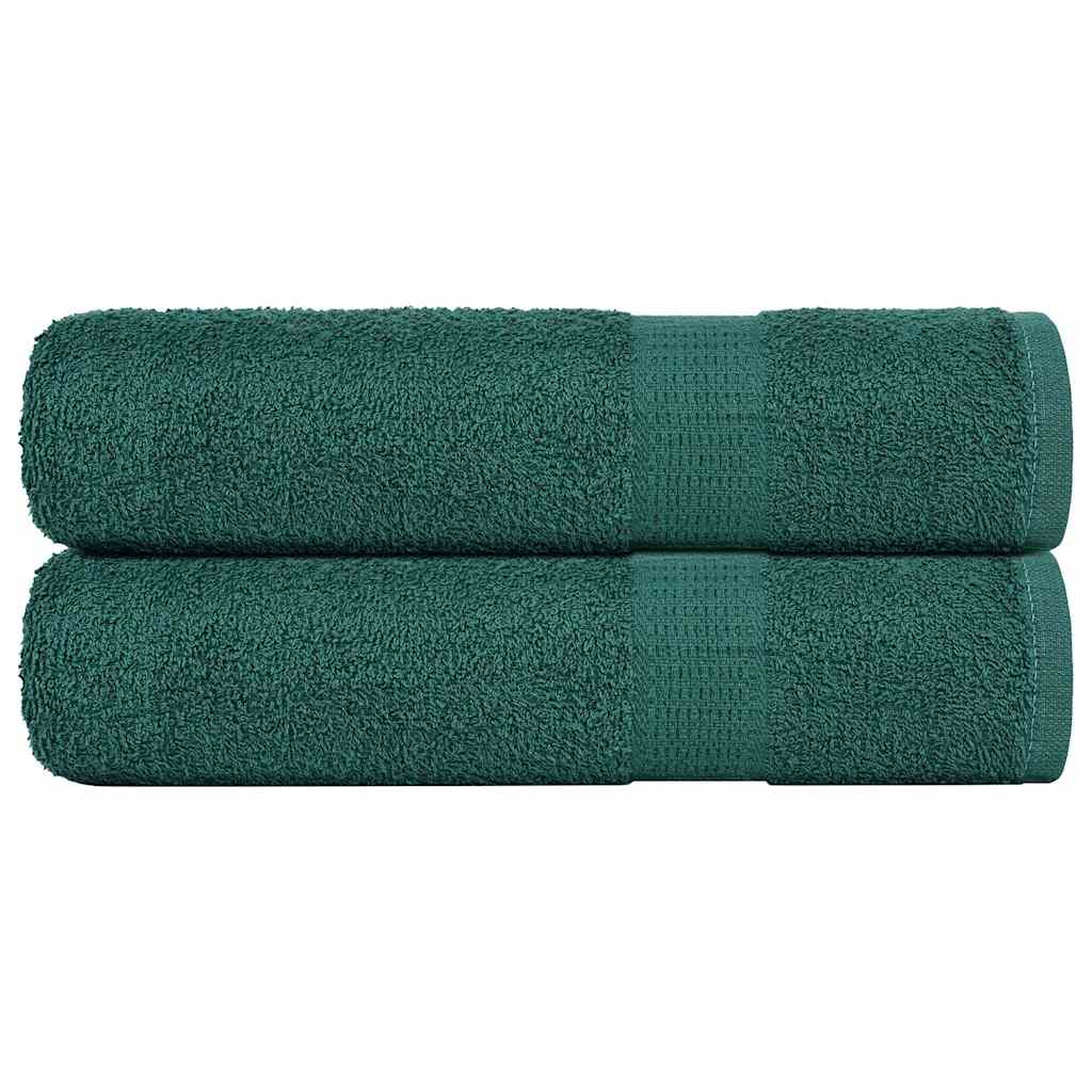 VidaXL Duschtücher, 2 Stück, 70 x 140 cm, 360 g/m², 100 % Baumwolle, Grün