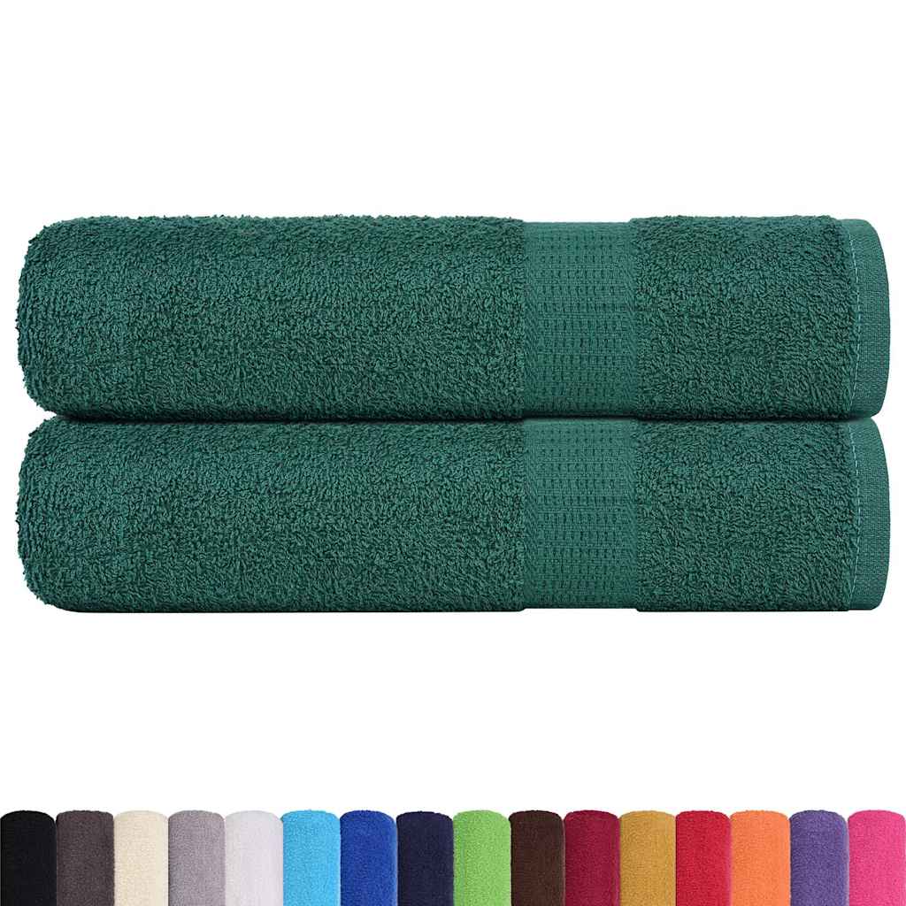 VidaXL Duschtücher, 2 Stück, 70 x 140 cm, 360 g/m², 100 % Baumwolle, Grün