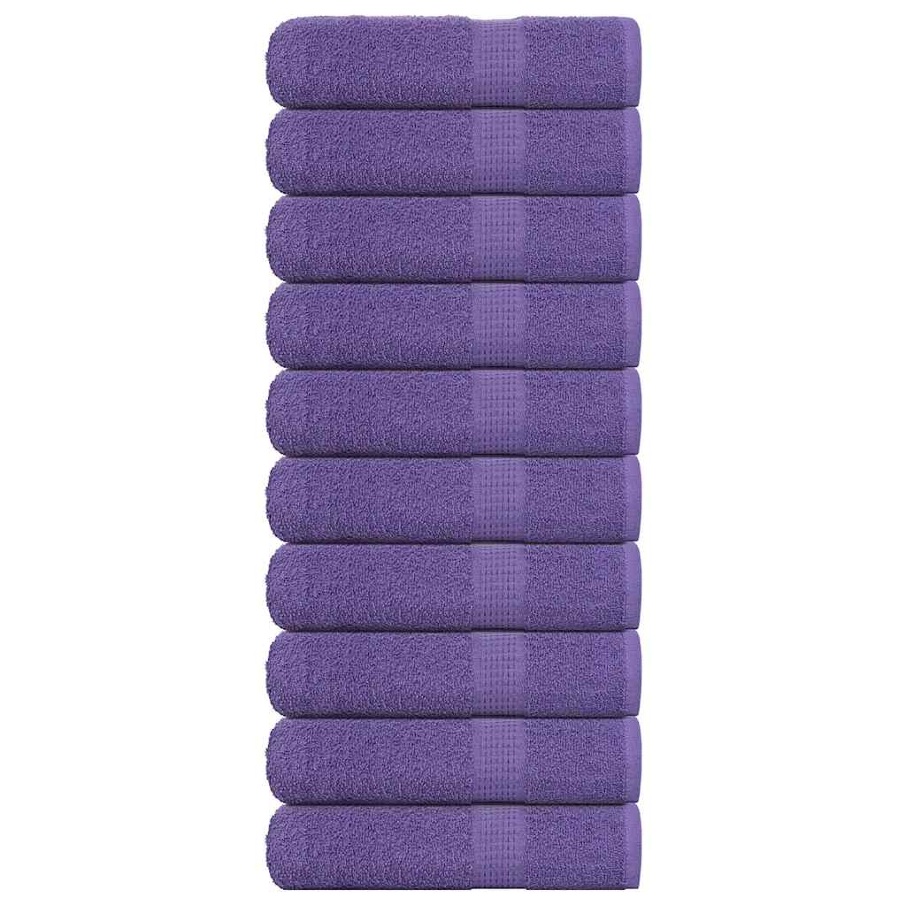 VidaXL Duschtücher, 10 Stück, 70 x 140 cm, 360 g/m², 100 % Baumwolle, Lila