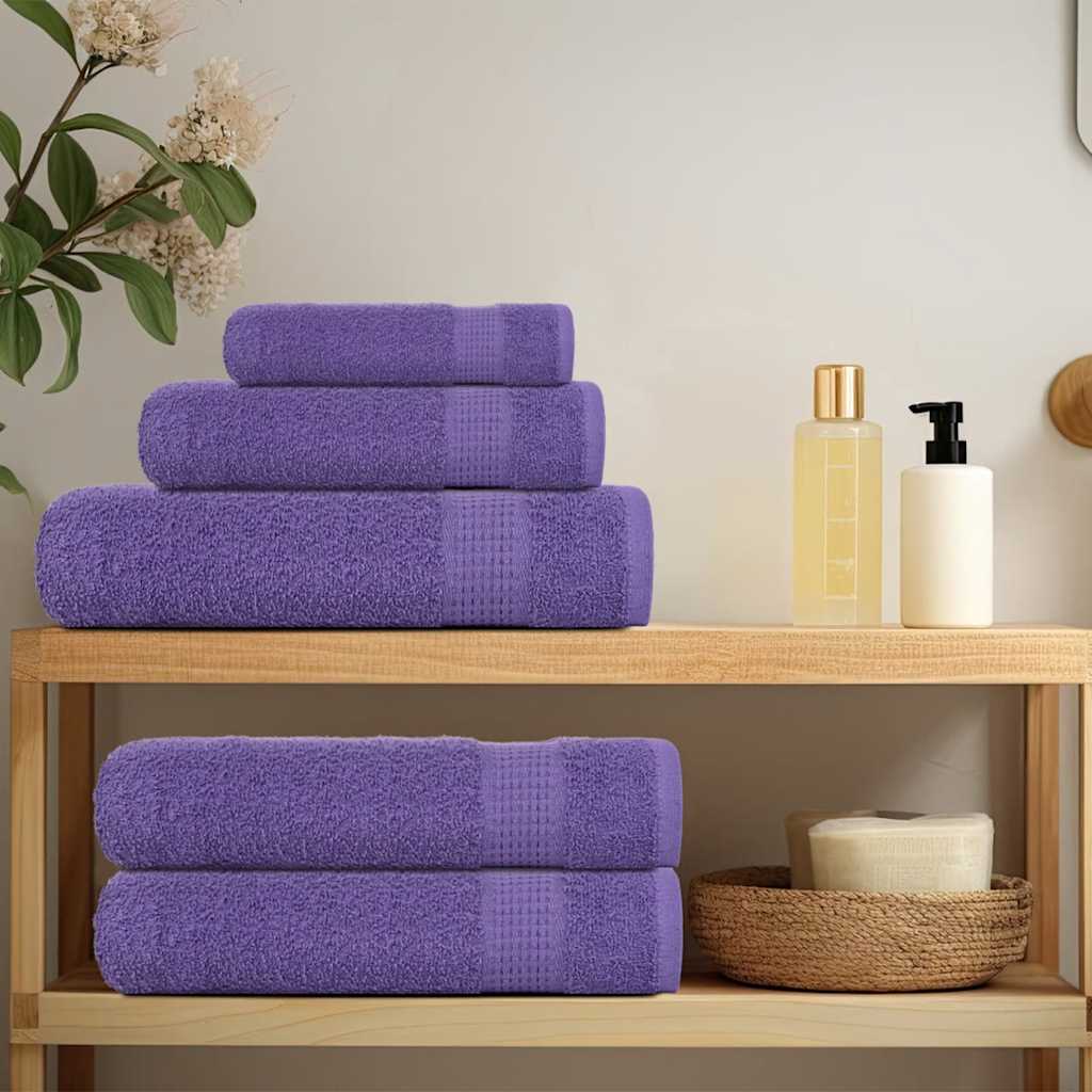 VidaXL Duschtücher, 10 Stück, 70 x 140 cm, 360 g/m², 100 % Baumwolle, Lila
