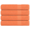 VidaXL Handtücher, 4 Stück, 100 x 200 cm, 360 g/m², 100 % Baumwolle, orange