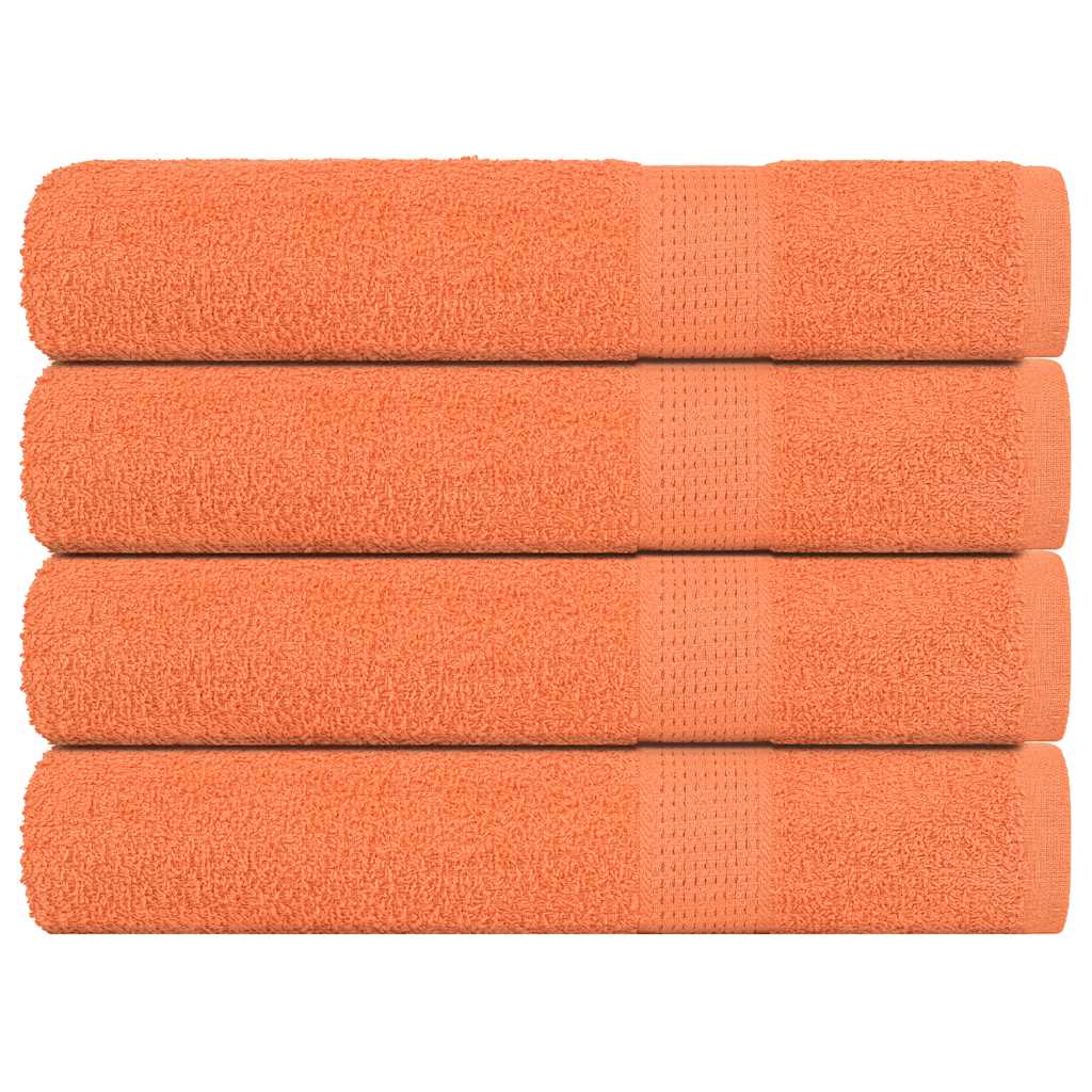 VidaXL Handtücher, 4 Stück, 100 x 200 cm, 360 g/m², 100 % Baumwolle, orange