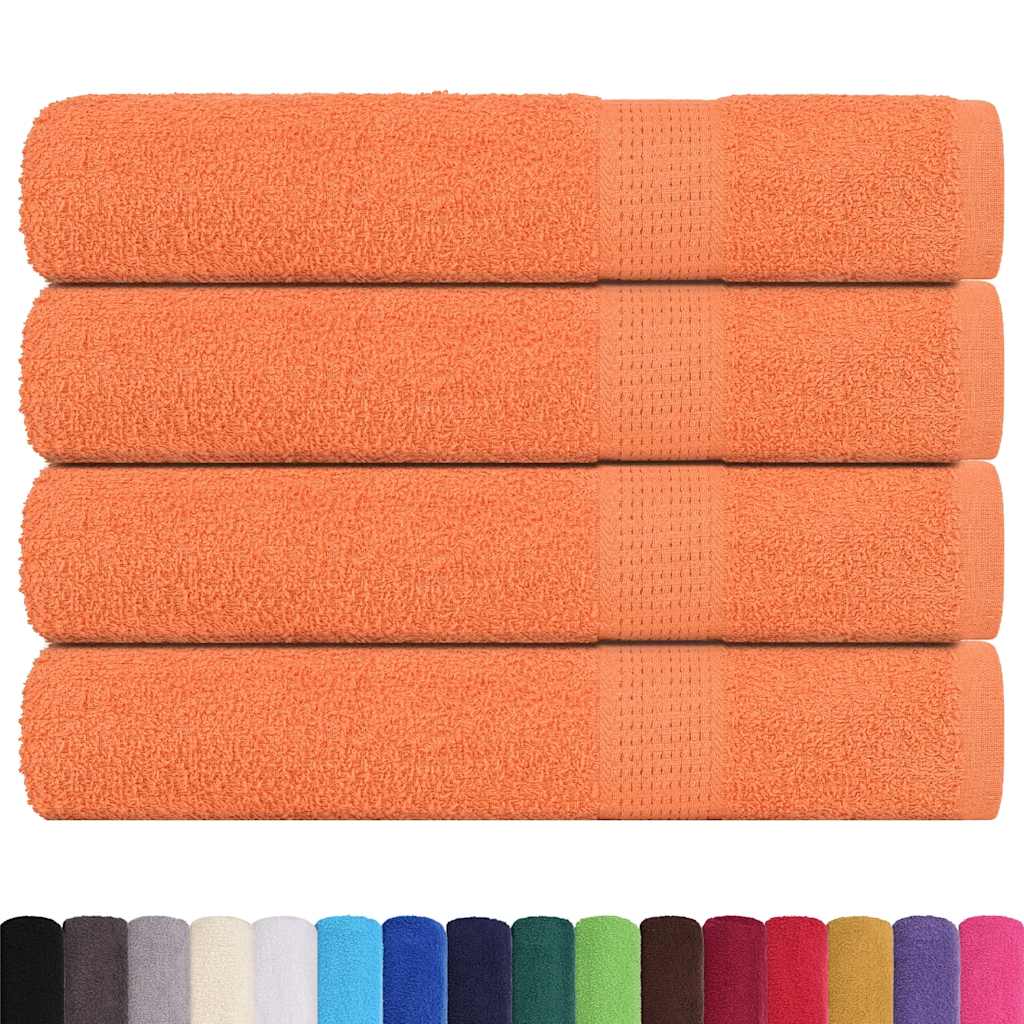 VidaXL Handtücher, 4 Stück, 100 x 200 cm, 360 g/m², 100 % Baumwolle, orange