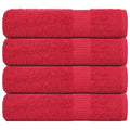 Vidaxl douchehanddoeken frogn 4 st 70x140 cm 360 g m² rood