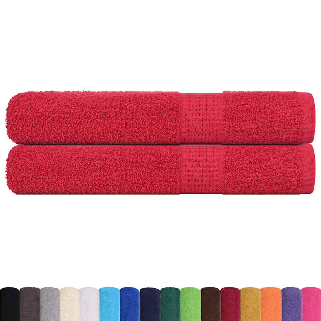 VidaXL Handtücher, 2 Stück, 100 x 200 cm, 360 g/m², 100 % Baumwolle, rot