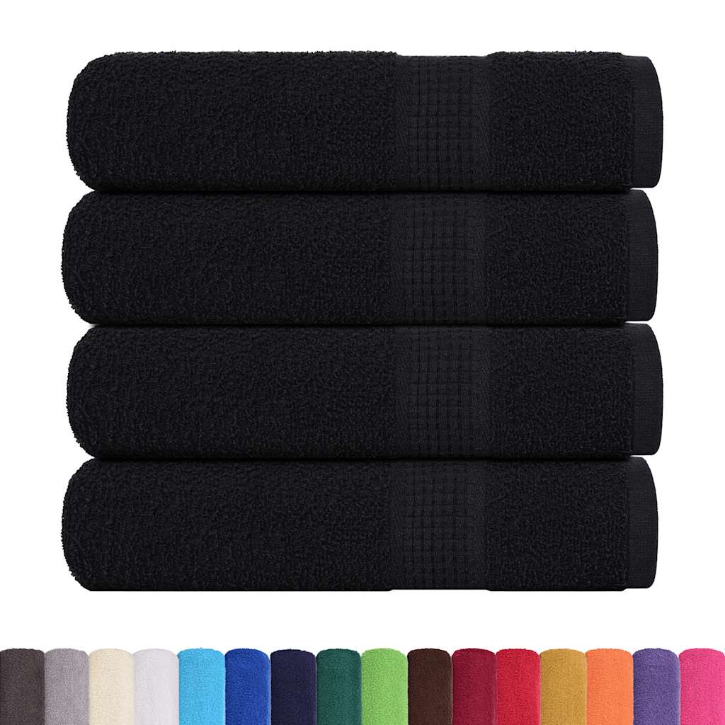 VidaXL Duschtücher, 4 Stück, 70 x 140 cm, 360 g/m², 100 % Baumwolle, Schwarz