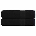 Vidaxl badhanddoeken frogn 2 st 100x150 cm 360 g m² zwart