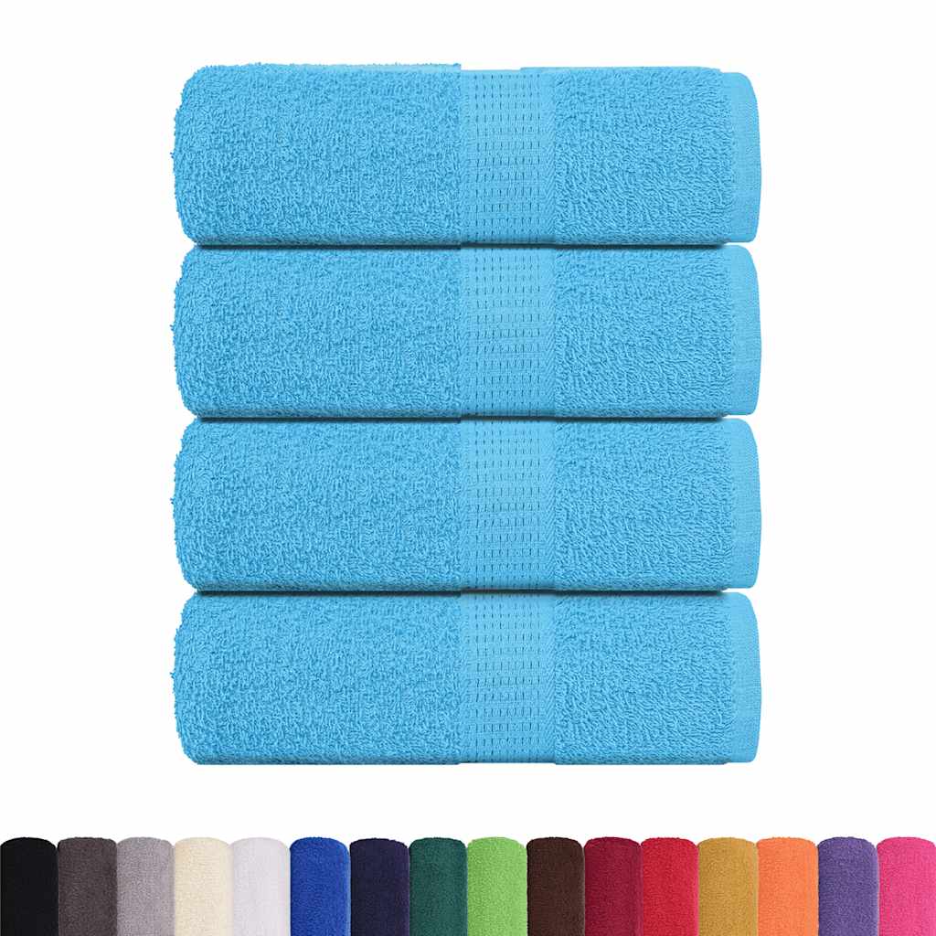 VidaXL Gästetücher, 4 Stück, 30 x 50 cm, 360 g/m², 100 % Baumwolle, Türkis