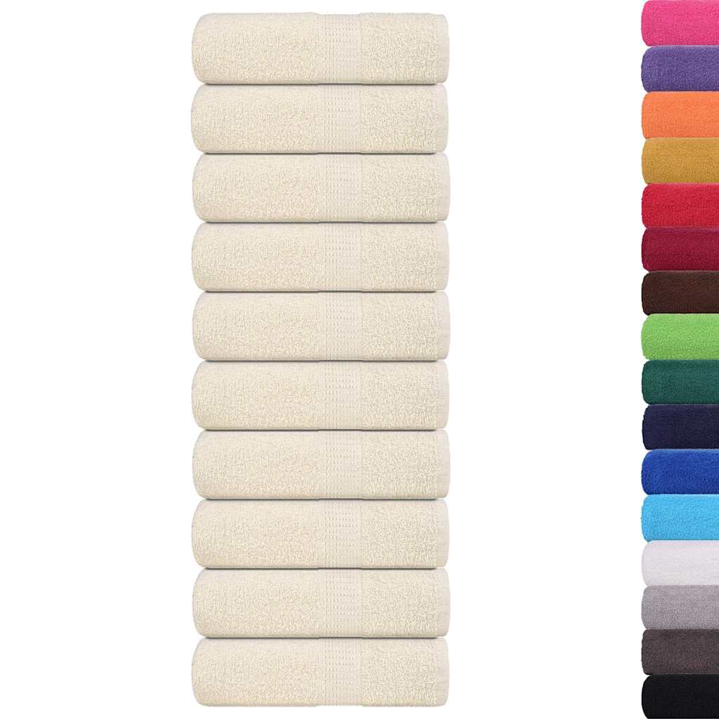 Vidaxl washandjes frogn 10 st 30x30 cm 360 g m² crème