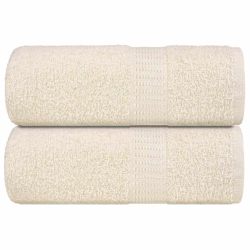 VidaXL Gästetücher, 2 Stück, 30 x 50 cm, 360 g/m², 100 % Baumwolle, cremefarben