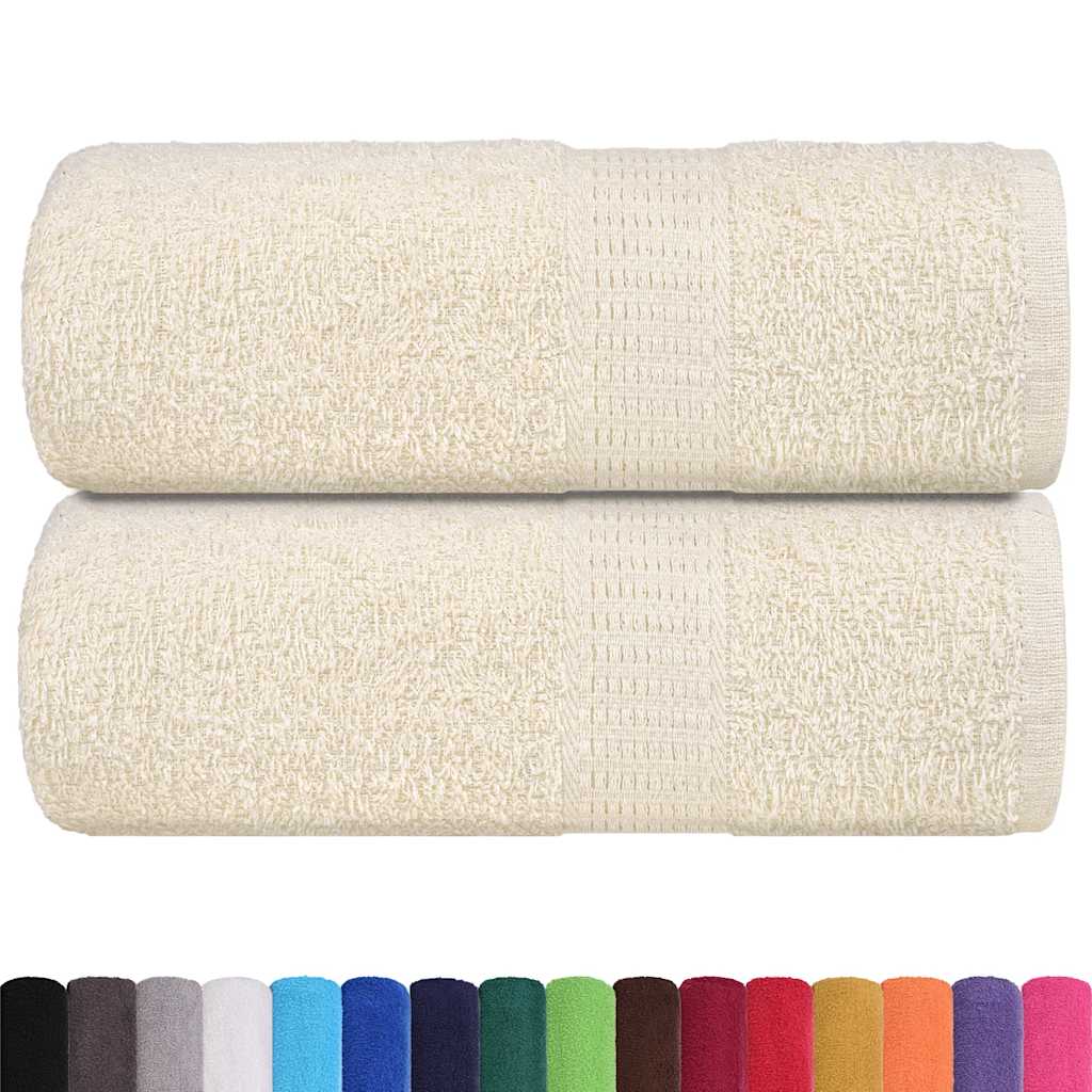 VidaXL Gästetücher, 2 Stück, 30 x 50 cm, 360 g/m², 100 % Baumwolle, cremefarben