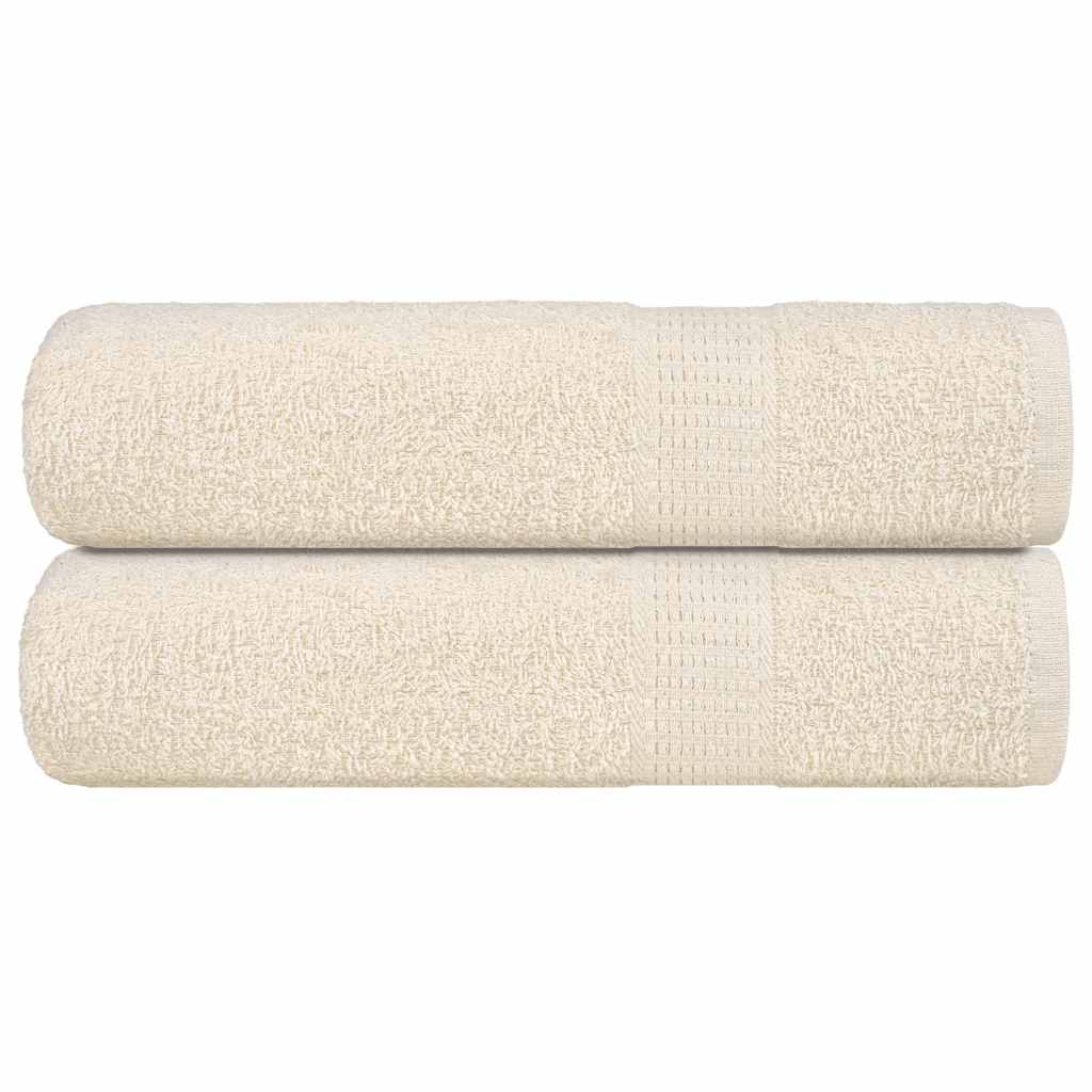 VidaXL Duschtücher, 2 Stück, 70 x 140 cm, 360 g/m², 100 % Baumwolle, Creme