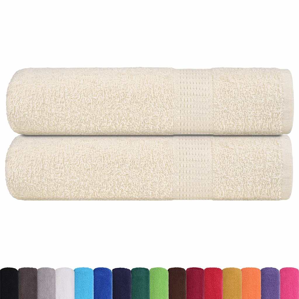 VidaXL Duschtücher, 2 Stück, 70 x 140 cm, 360 g/m², 100 % Baumwolle, Creme