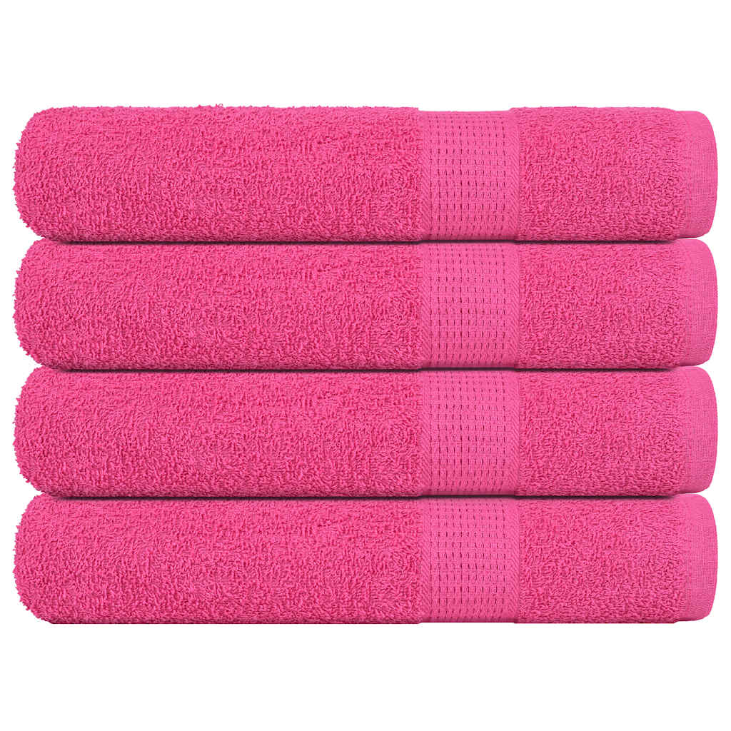 VidaXL Handtücher, 4 Stück, 100 x 200 cm, 360 g/m², 100 % Baumwolle, rosa