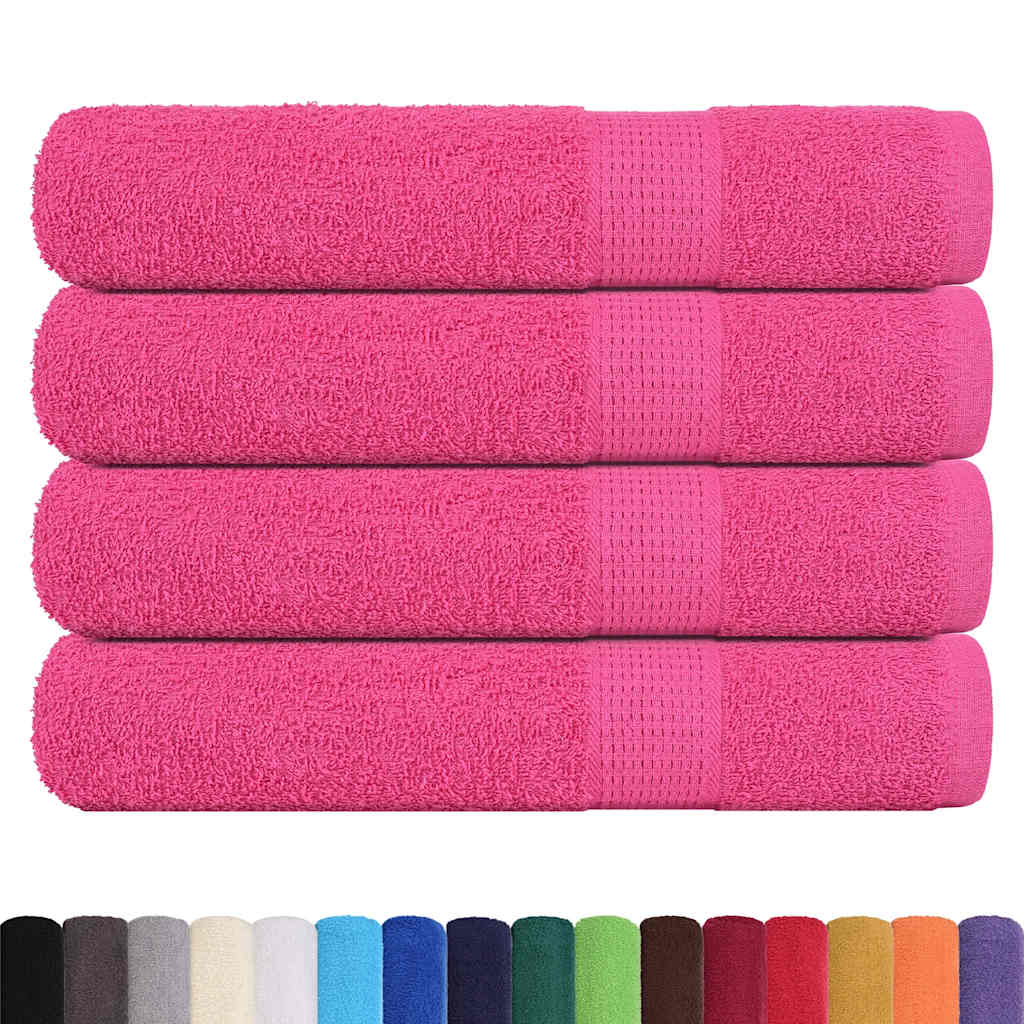 VidaXL Handtücher, 4 Stück, 100 x 200 cm, 360 g/m², 100 % Baumwolle, rosa