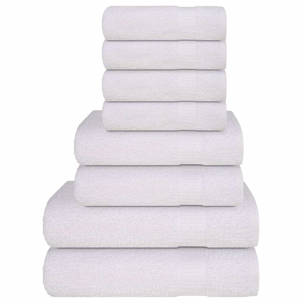 VidaXL 8-teiliges Handtuchset 360 g/m² 100 % Baumwolle weiß