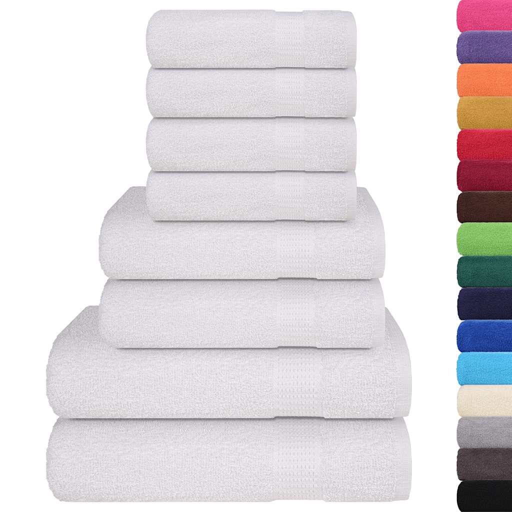 VidaXL 8-teiliges Handtuchset 360 g/m² 100 % Baumwolle weiß