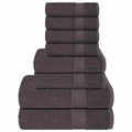 VidaXL 8-teiliges Handtuchset, 360 g/m², 100 % Baumwolle, anthrazitfarben