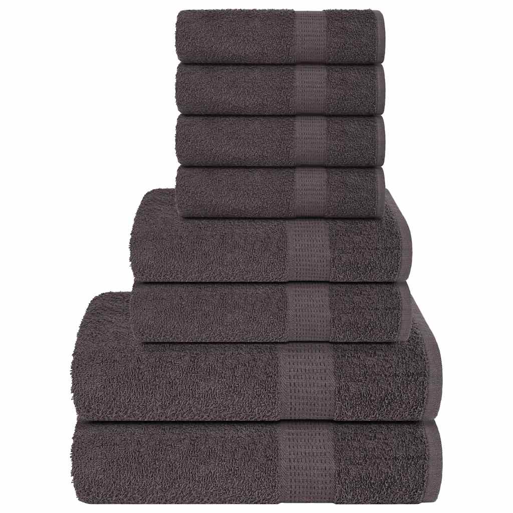 VidaXL 8-teiliges Handtuchset, 360 g/m², 100 % Baumwolle, anthrazitfarben