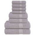 VidaXL 8-teiliges Handtuchset 360 g/m² 100 % Baumwolle Grau