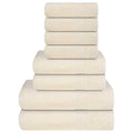 VidaXL 8-teiliges Handtuchset 360 g/m² 100 % Baumwolle cremefarben