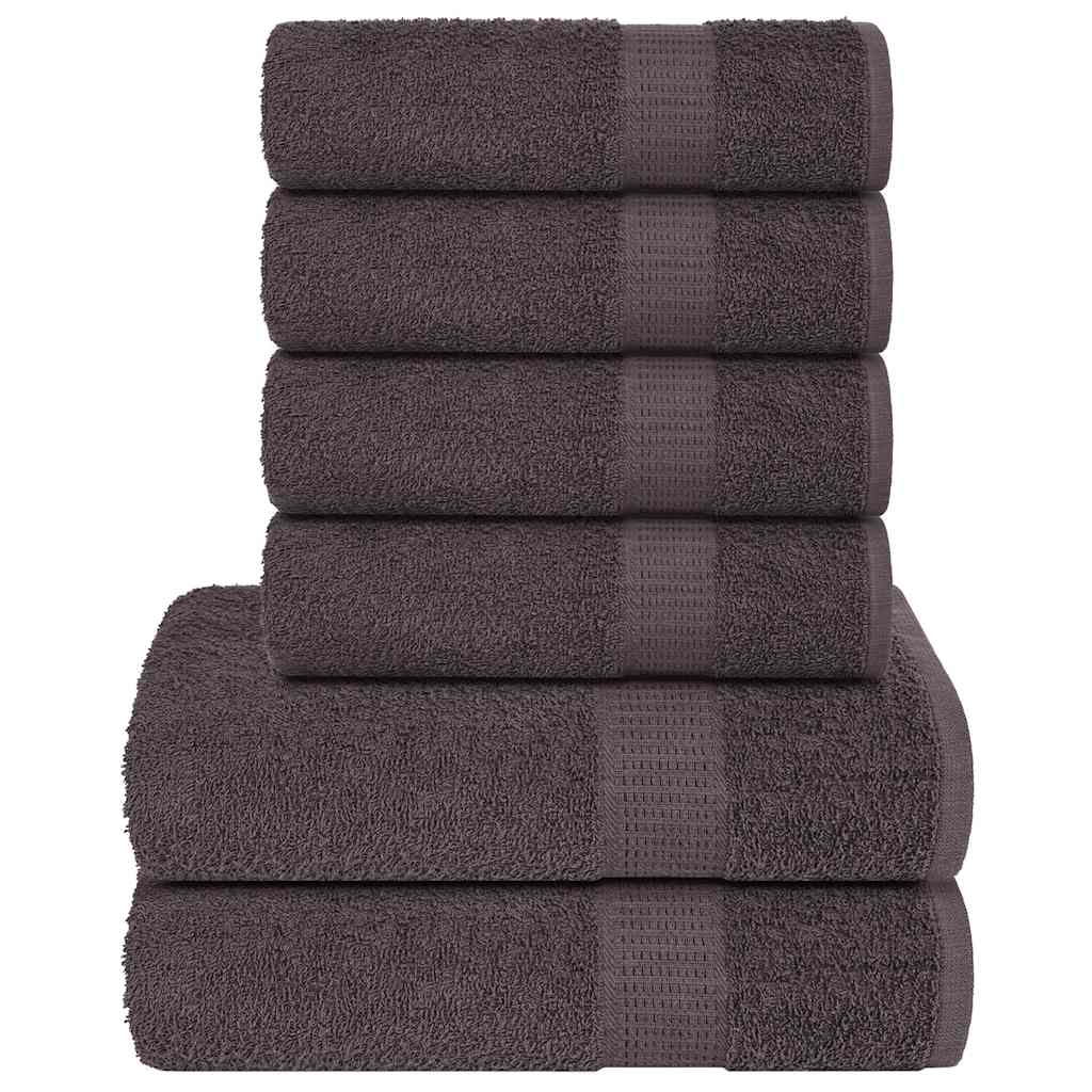 VidaXL 6-teiliges Handtuchset, 360 g/m², 100 % Baumwolle, Anthrazit