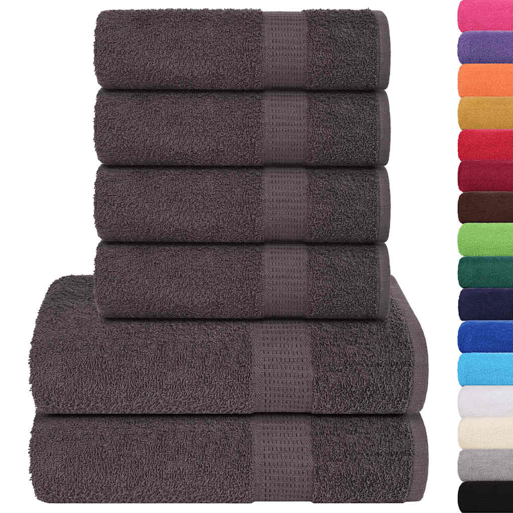 VidaXL 6-teiliges Handtuchset, 360 g/m², 100 % Baumwolle, Anthrazit
