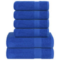 VidaXL 6-teiliges Handtuchset 360 g/m² 100 % Baumwolle Blau