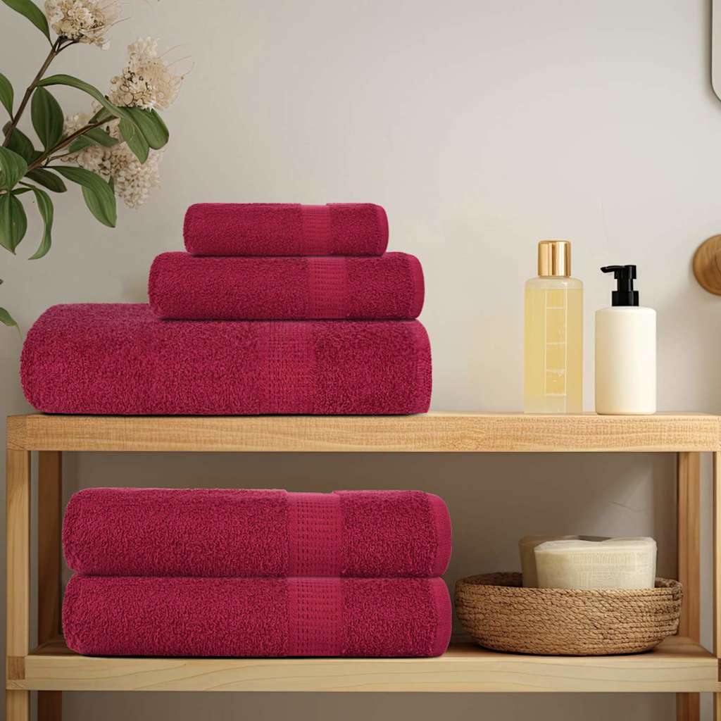 Vidaxl 6-delige handdoekenset frogn 360 g m² bordeaux