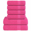 VidaXL 12-teiliges Handtuchset 360 g/m² 100 % Baumwolle rosa