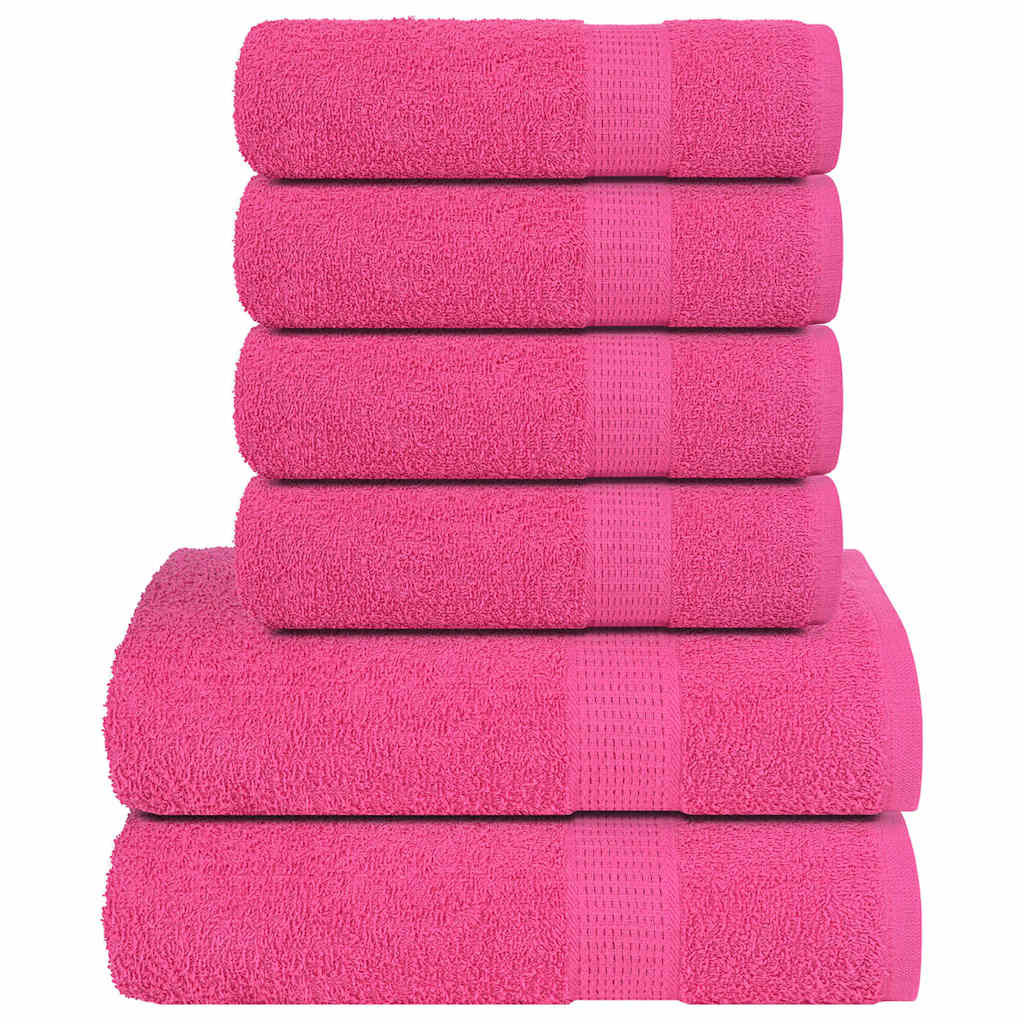 VidaXL 12-teiliges Handtuchset 360 g/m² 100 % Baumwolle rosa