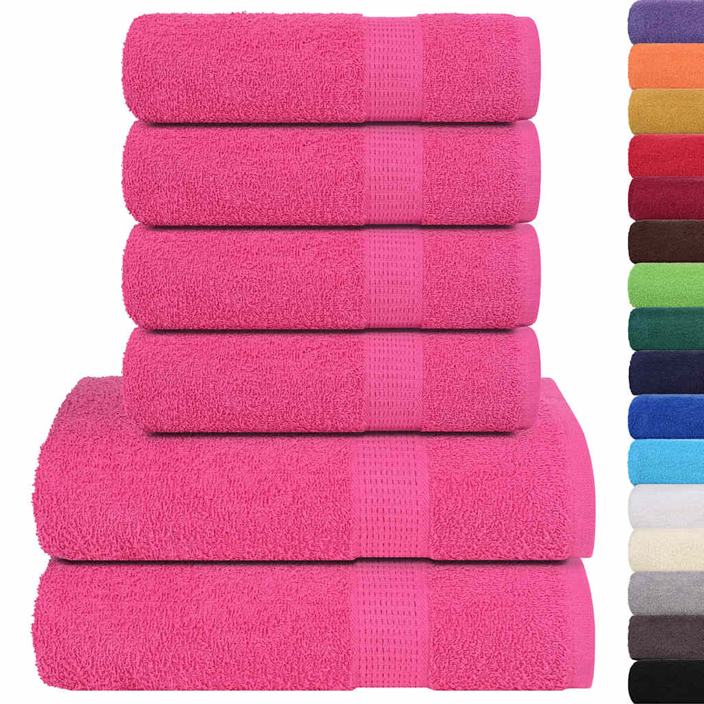 VidaXL 12-teiliges Handtuchset 360 g/m² 100 % Baumwolle rosa