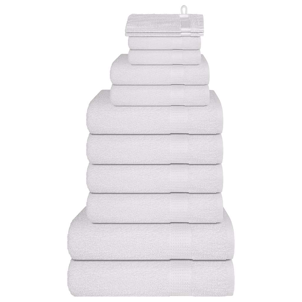 VidaXL 12-teiliges Handtuchset 360 g/m² 100 % Baumwolle weiß
