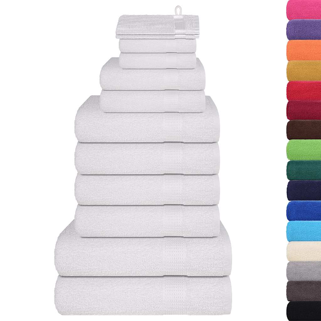 VidaXL 12-teiliges Handtuchset 360 g/m² 100 % Baumwolle weiß
