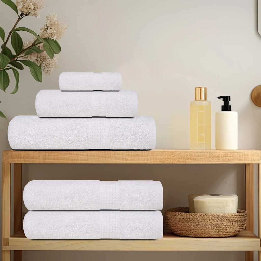 VidaXL 12-teiliges Handtuchset 360 g/m² 100 % Baumwolle weiß