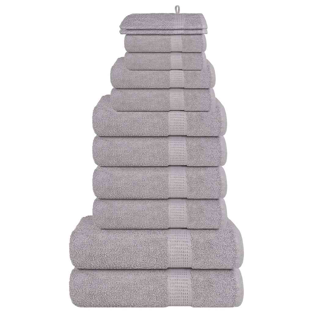 Vidaxx 12-teiliges Handtuchset 360 g m² 100 % Baumwollgrau
