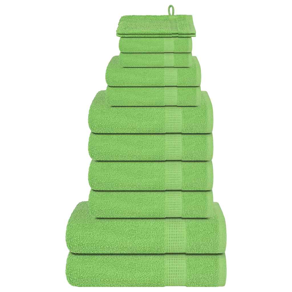 Vidaxl 12-delige handdoekenset frogn 360 g m² appelgroen