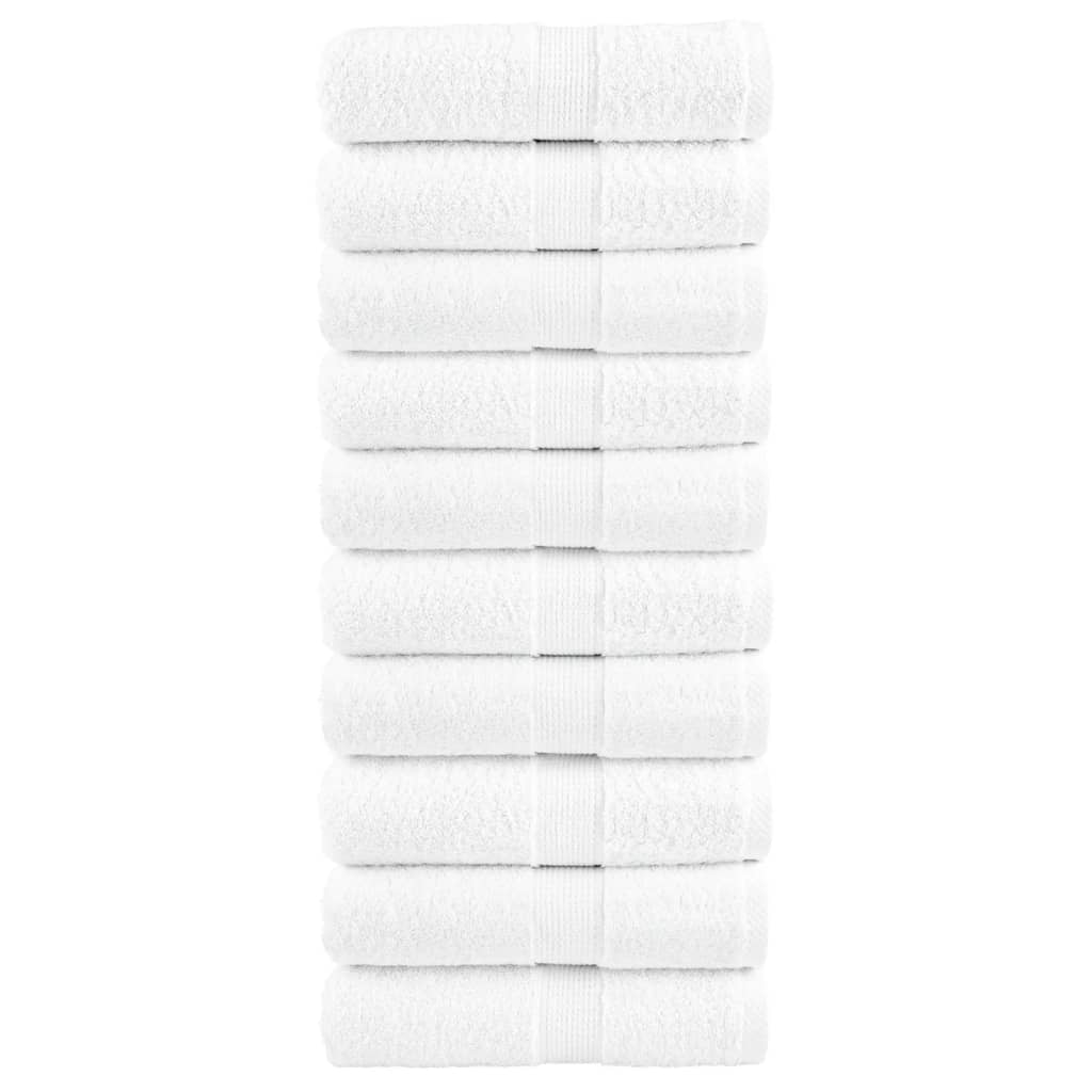 VidaXL Gästetücher, 10 Stück, 600 g/m², 30 x 30 cm, weiß
