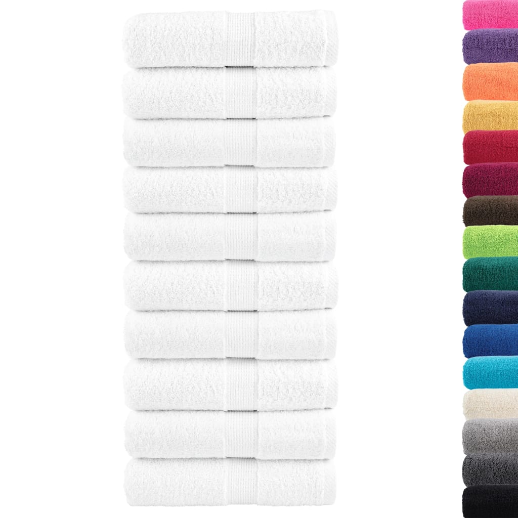 VidaXL Gästetücher, 10 Stück, 600 g/m², 30 x 30 cm, weiß