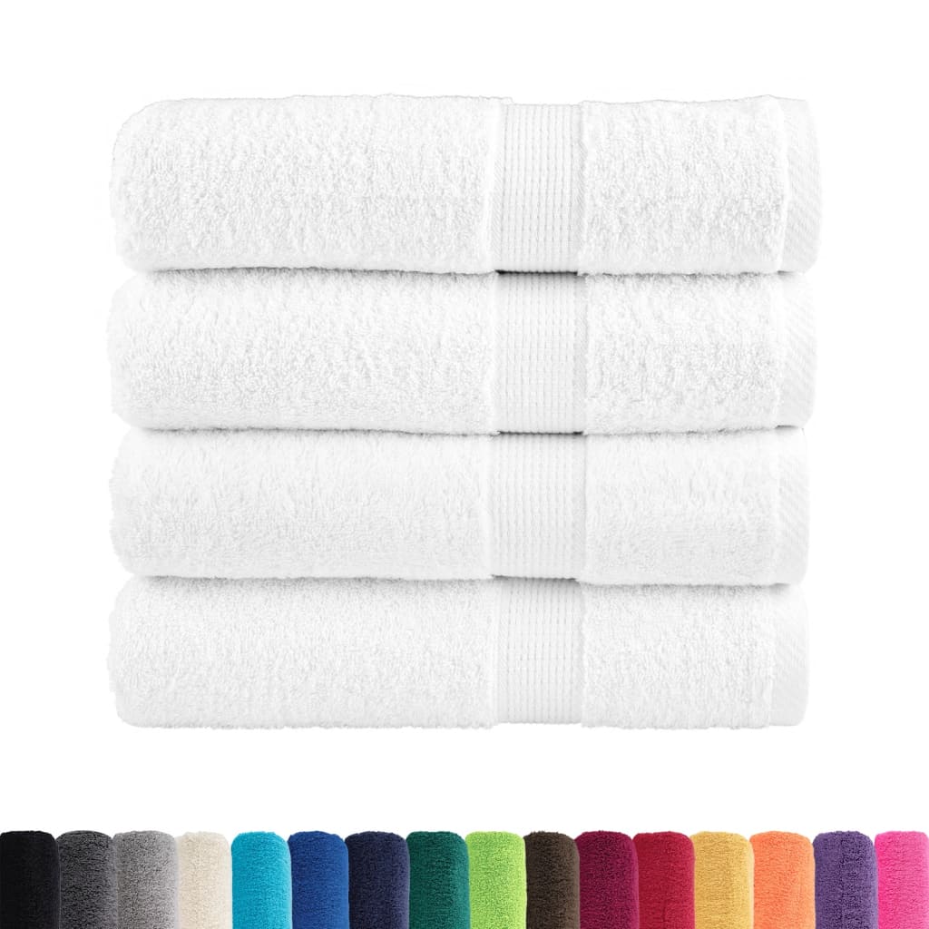 VidaXL Badetücher, 4 Stück, 600 g/m², 100 x 150 cm, weiß