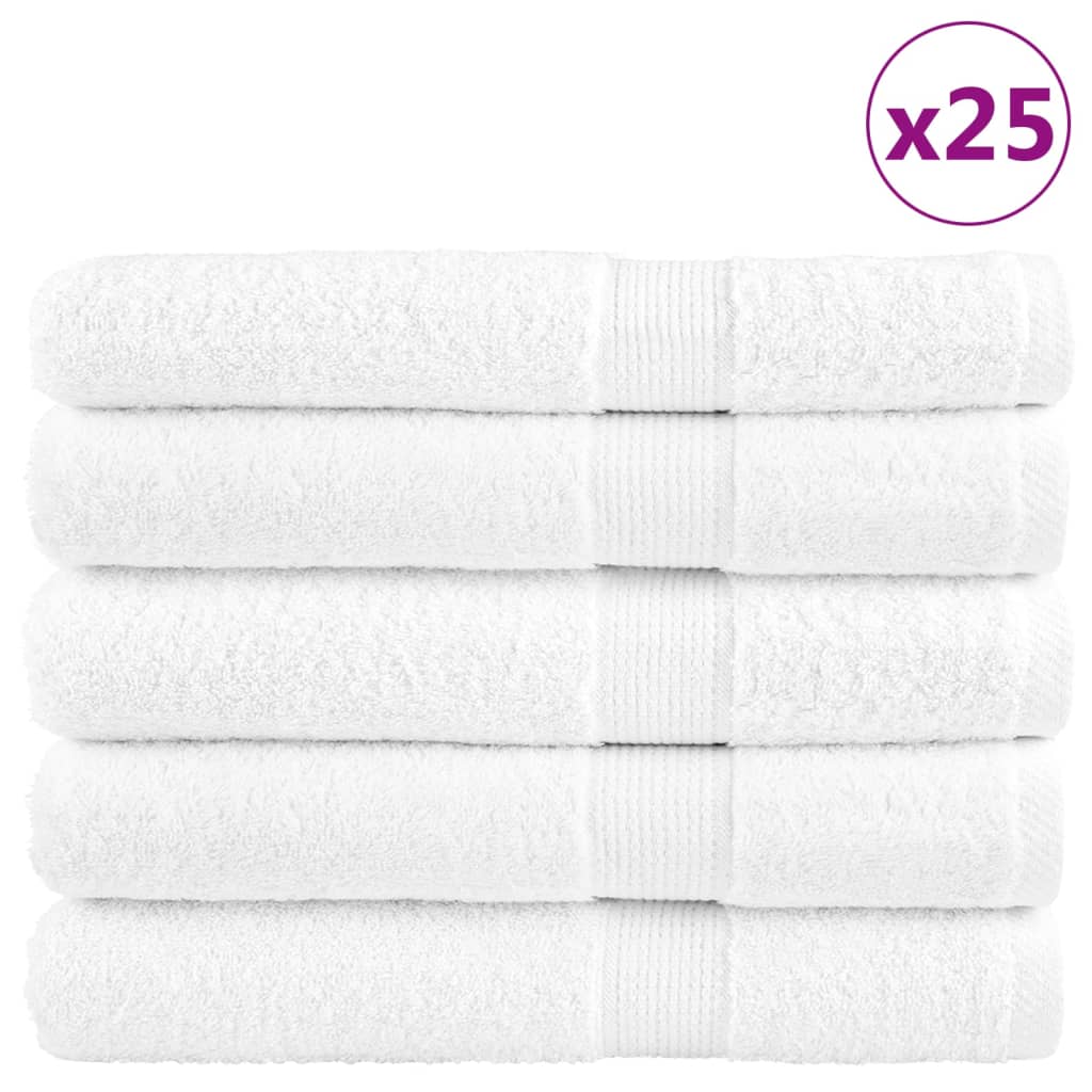 Vidaxxl -Handtücher Solund 25 Stück 600 g m² 100x200 cm Weiß