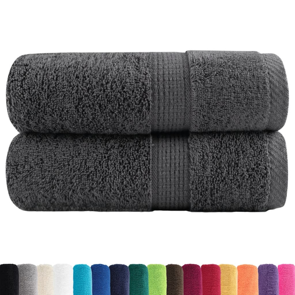 VidaXL Gästetücher, 2 Stück, 600 g/m², 30 x 30 cm, Anthrazit