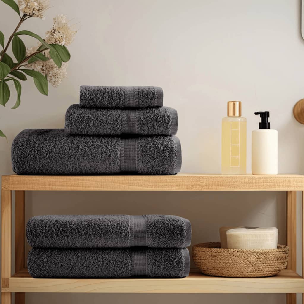 Vidaxl premium washandjes solund 10 stuks antraciet 30x30 cm 600 g m²