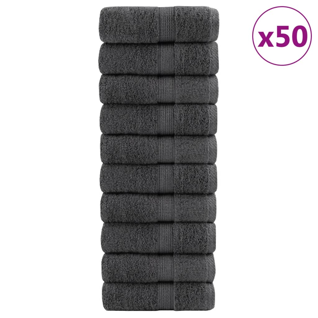 VidaXL Gästetücher, 50 Stück, 600 g/m², 30 x 30 cm, Anthrazit
