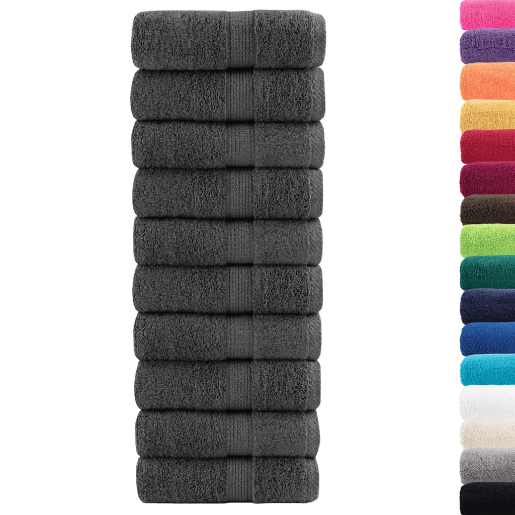 VidaXL Gästetücher, 50 Stück, 600 g/m², 30 x 30 cm, Anthrazit