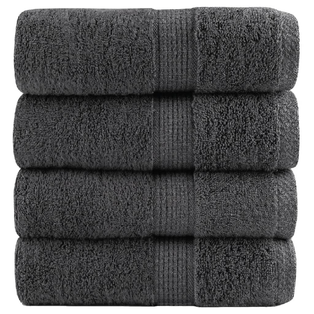 VidaXL Gästetücher, 4 Stück, 600 g/m², 30 x 50 cm, anthrazitfarben
