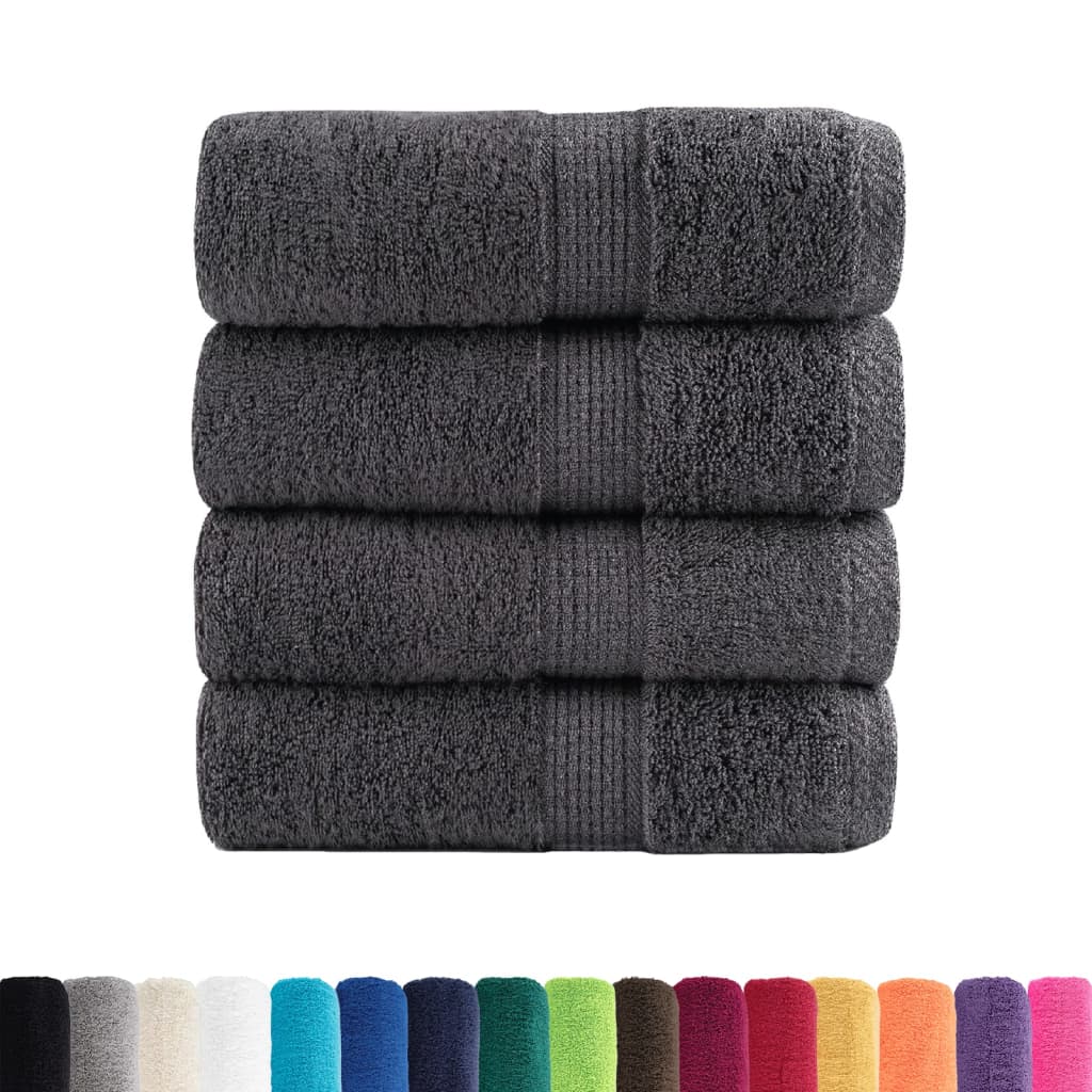 VidaXL Gästetücher, 4 Stück, 600 g/m², 30 x 50 cm, anthrazitfarben