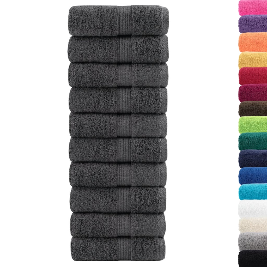 VidaXL Gästetücher, 50 Stück, 600 g/m², 30 x 50 cm, Anthrazit