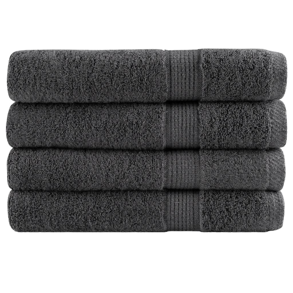 VidaXL Saunatücher, 4 Stück, 600 g/m², 80 x 200 cm, anthrazitfarben