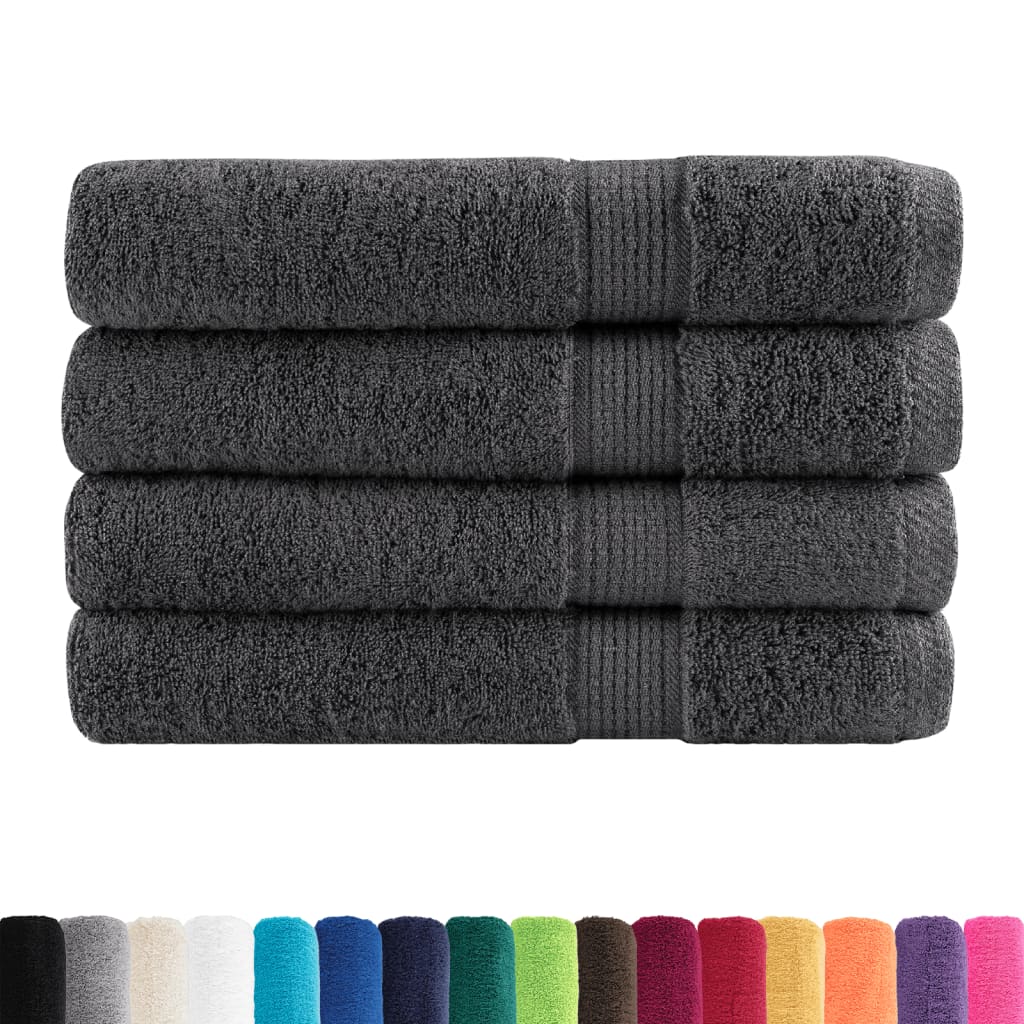 VidaXL Saunatücher, 4 Stück, 600 g/m², 80 x 200 cm, anthrazitfarben